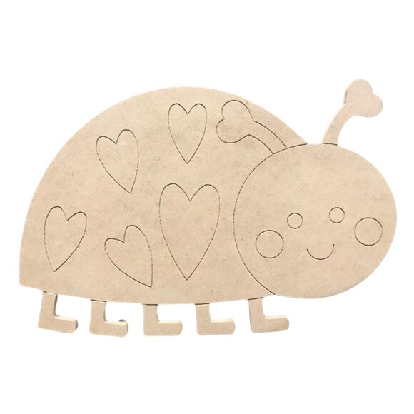 Cute Ladybug Paint by Line Wood Cutout with Etched Lines - Easy to Paint - Picture 1 of 1